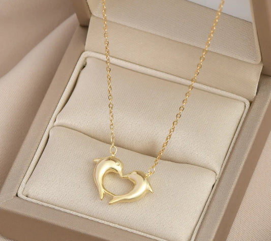 Dolphin Heart Necklace
