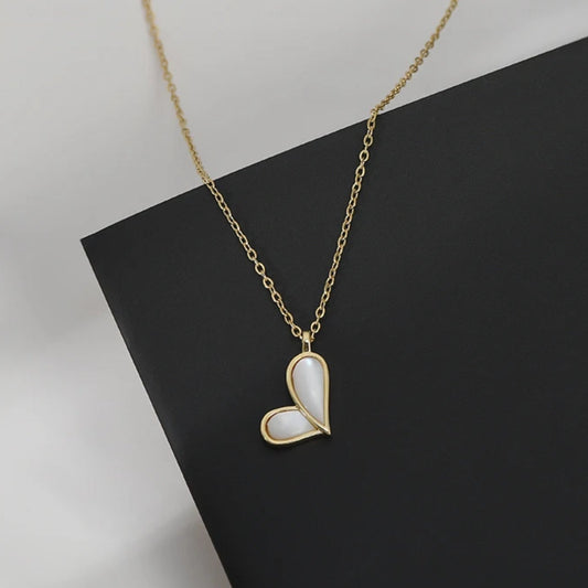 Mother of Pearl Heart Necklace