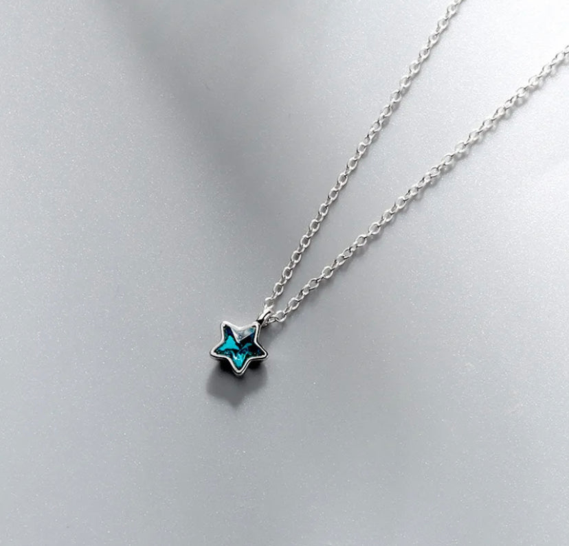 Dainty Blue Star Necklace