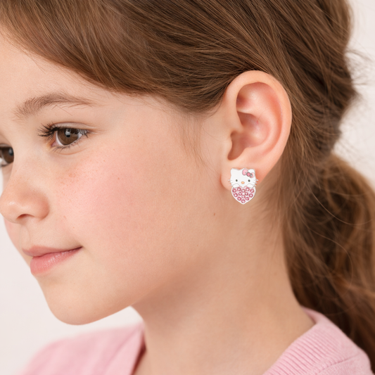 Sweetheart Kitty Zircon Earrings
