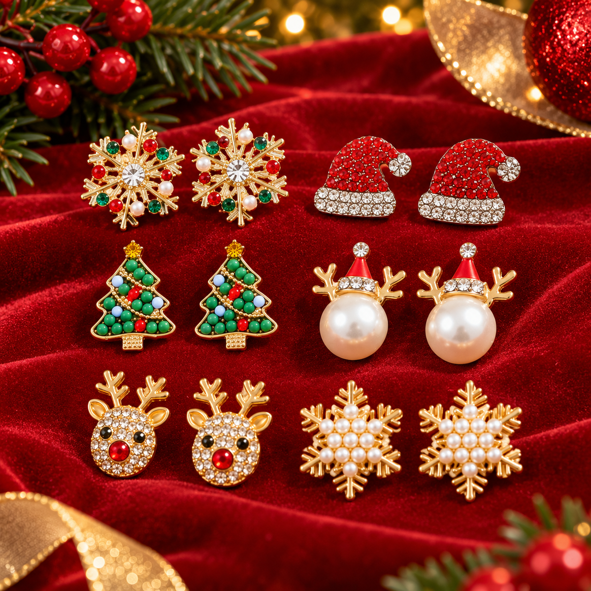 Christmas Favorites 6-Pair Earring Gift Bundle