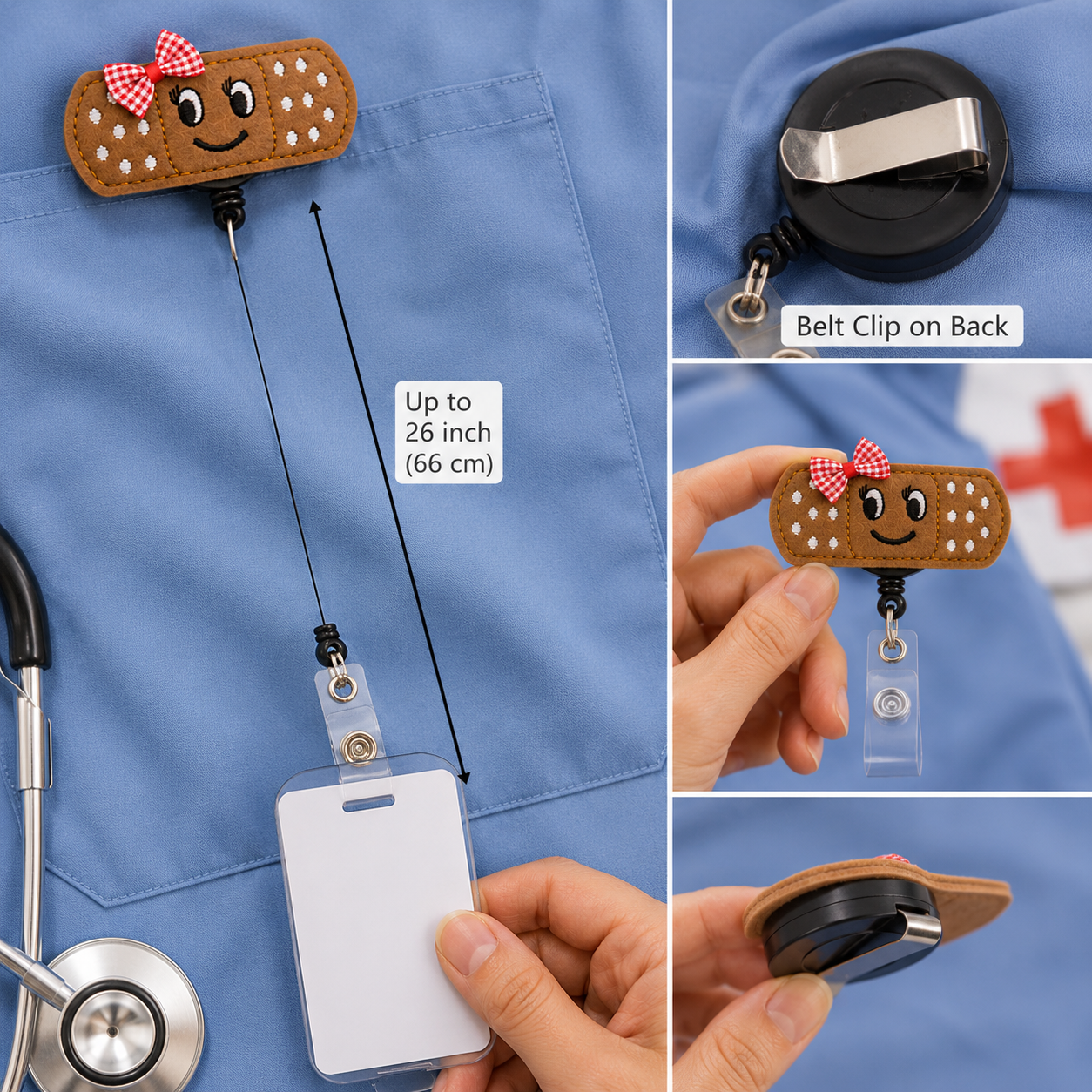Happy Bandage Badge Reel