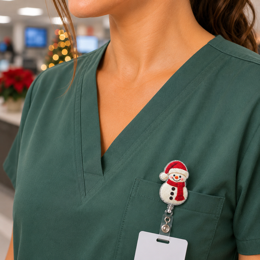 Christmas Snowman Badge Reel