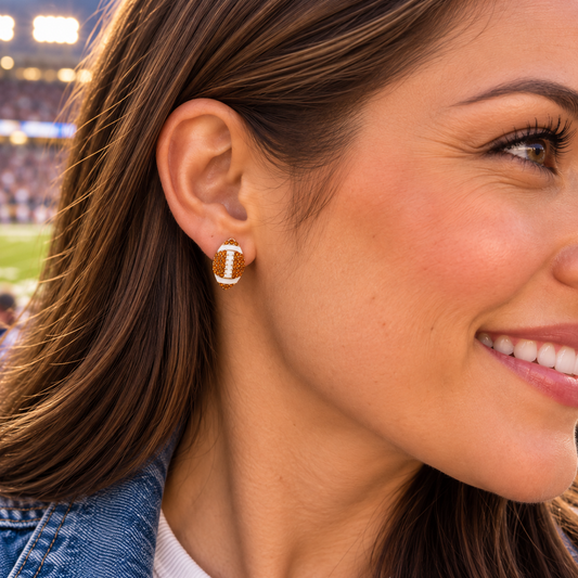 Football Pavé Earrings
