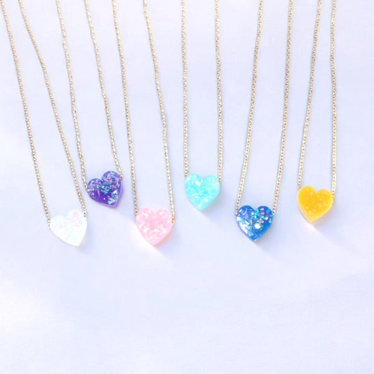 Iridescent Heart Necklace