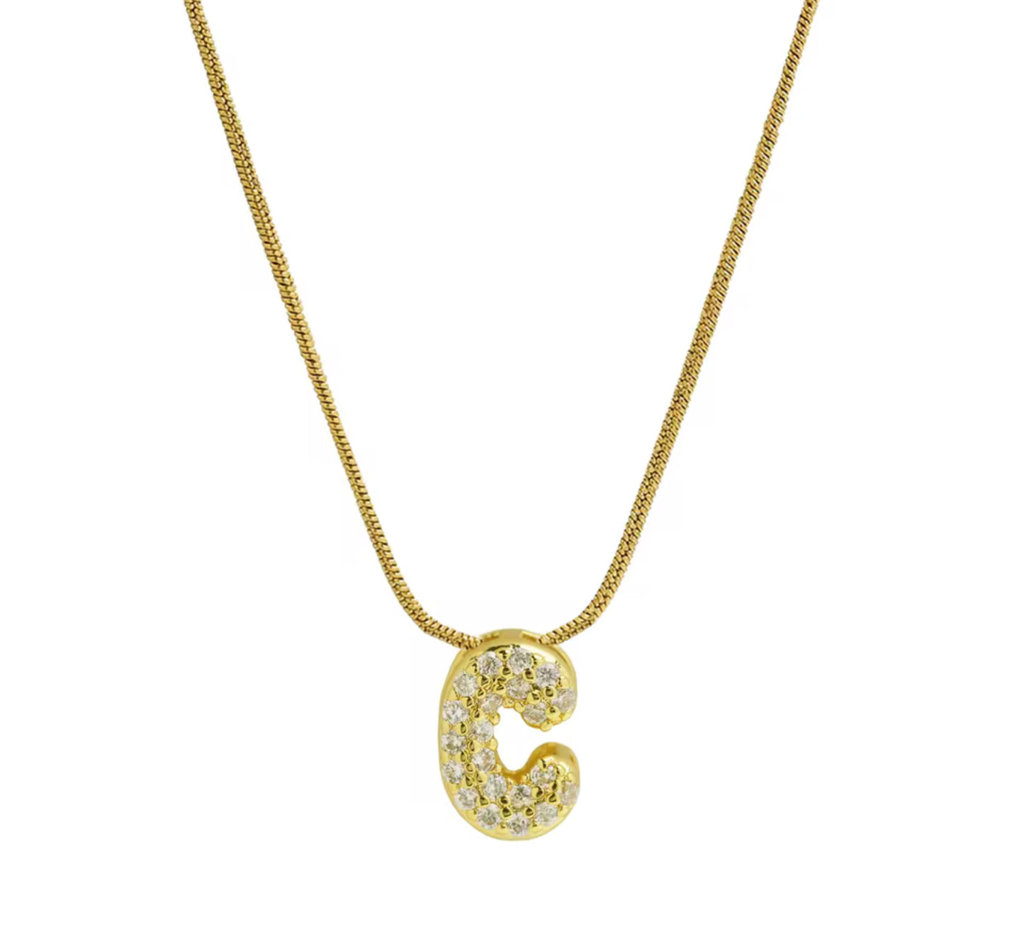Mini Zircon Initial Necklace