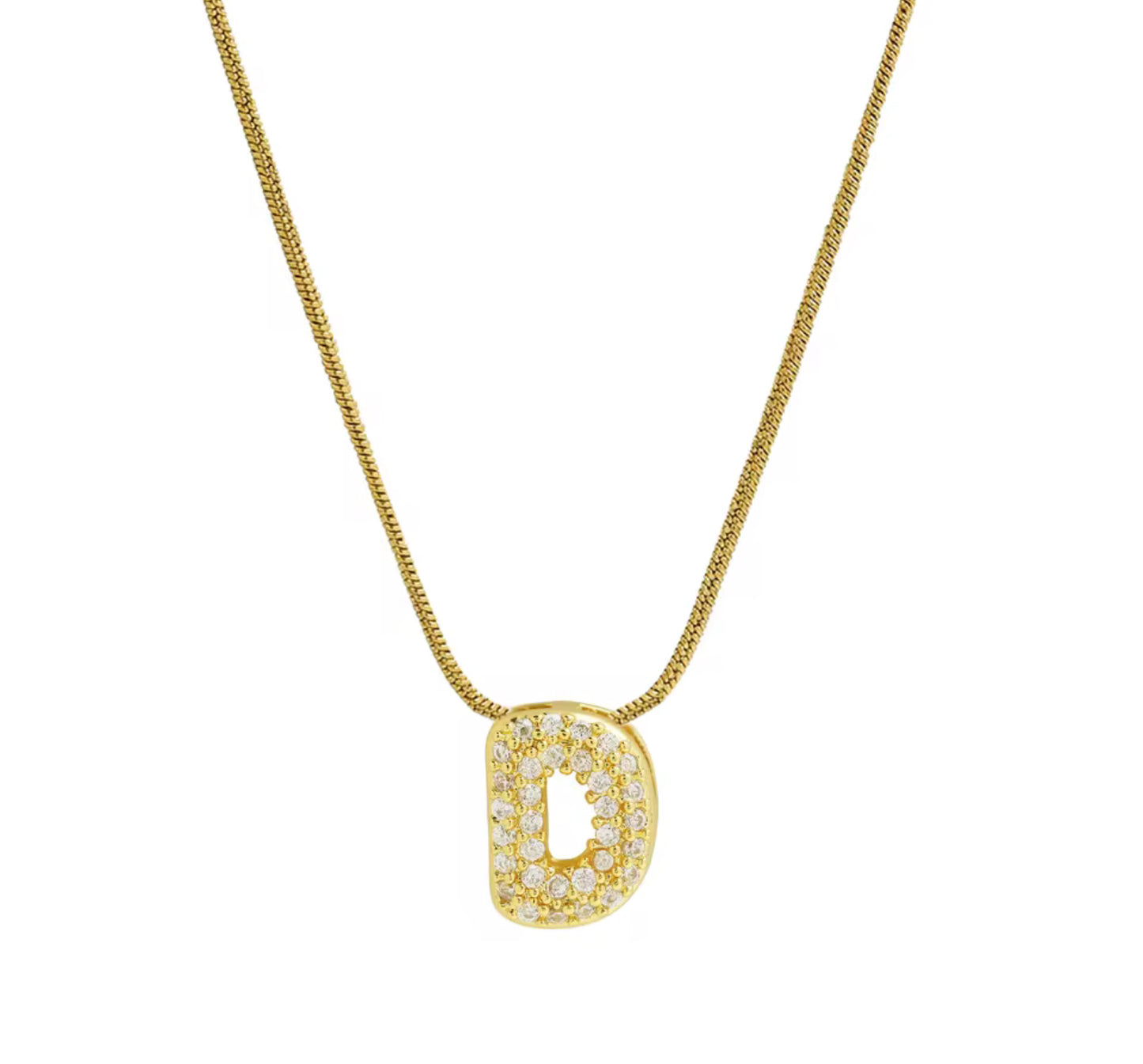 Mini Zircon Initial Necklace
