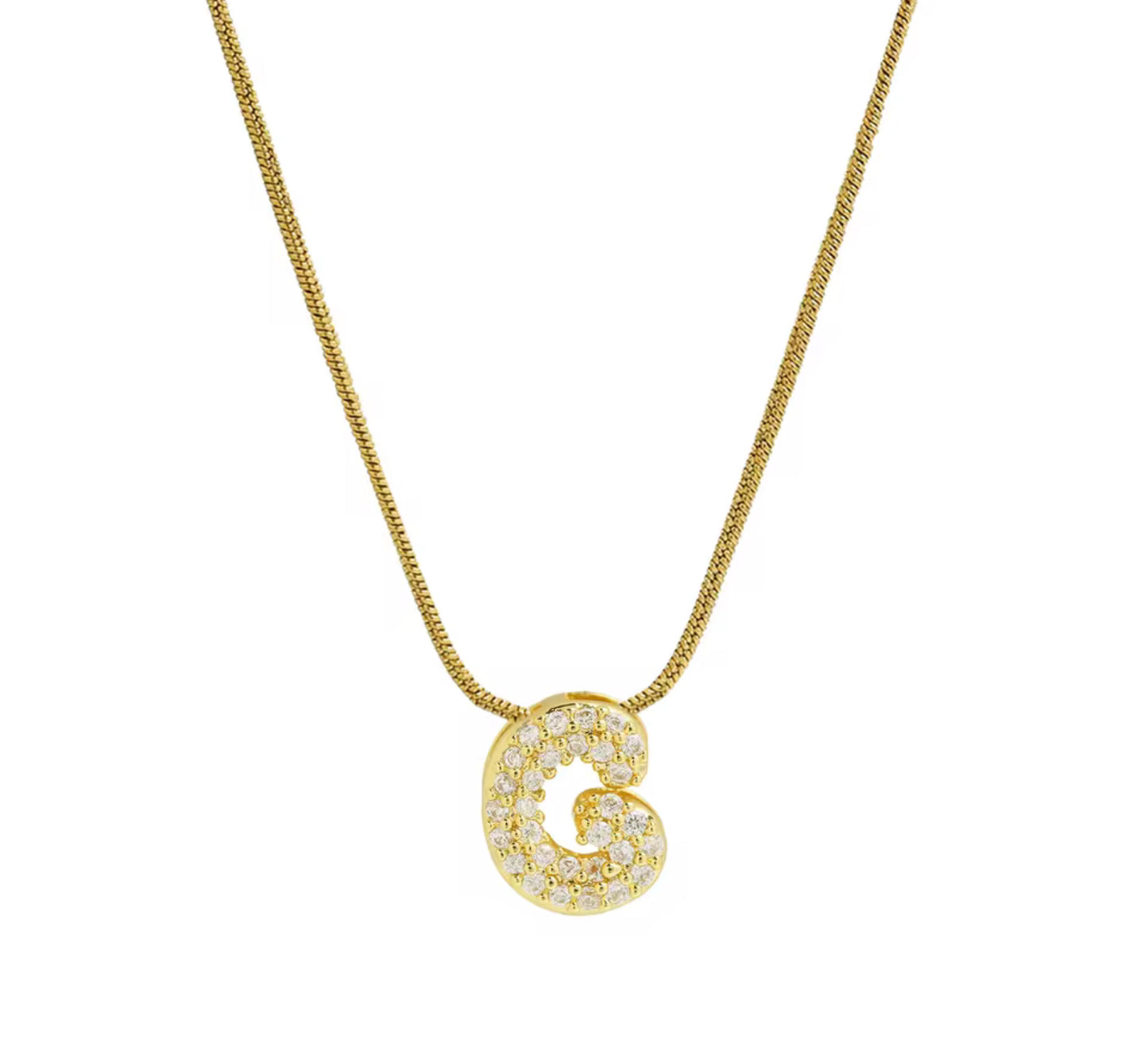 Mini Zircon Initial Necklace