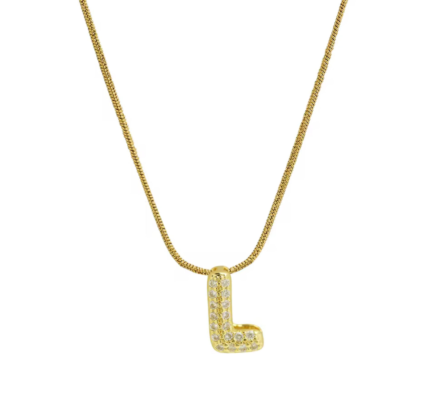 Mini Zircon Initial Necklace