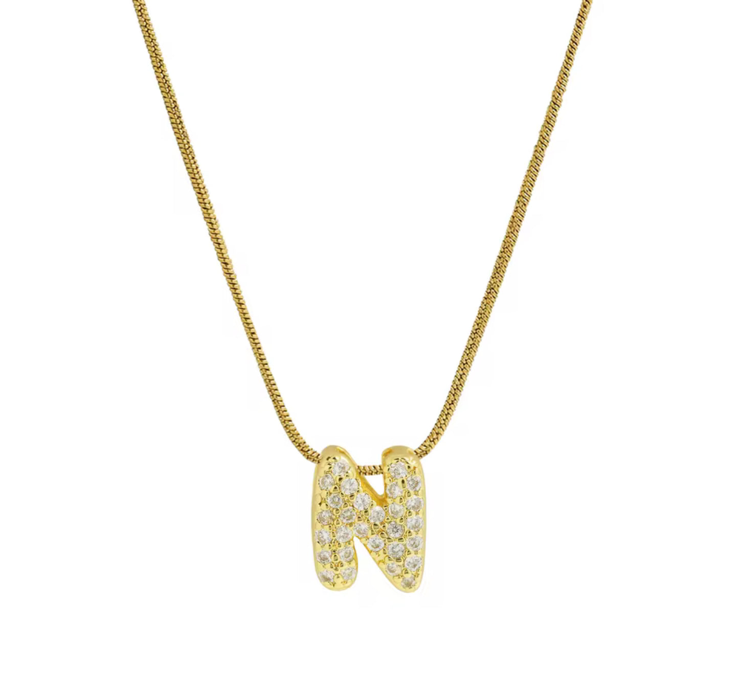 Mini Zircon Initial Necklace
