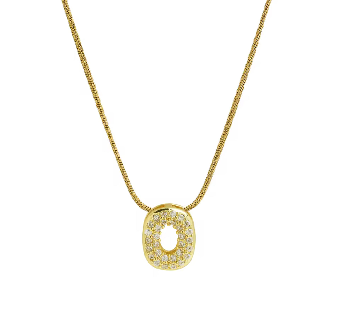Mini Zircon Initial Necklace