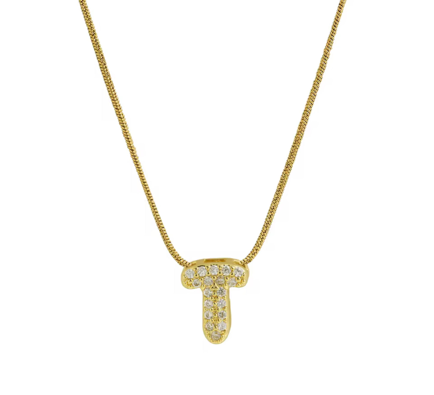Mini Zircon Initial Necklace