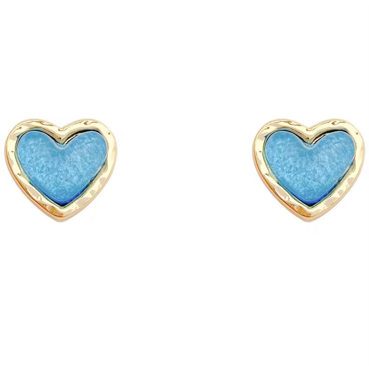 Aqua Blue Heart Earrings