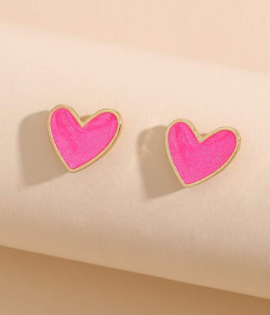 Pink Heart Earrings