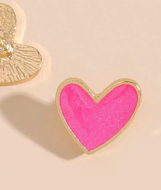 Pink Heart Earrings