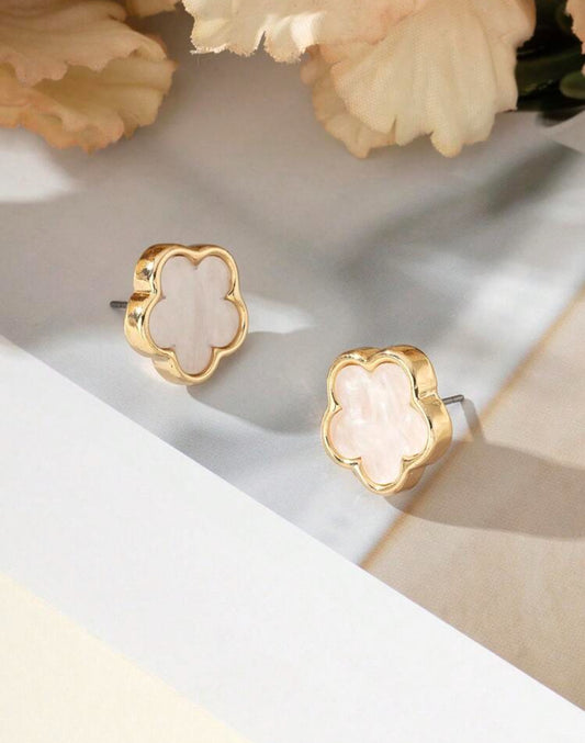 White Flower Earrings