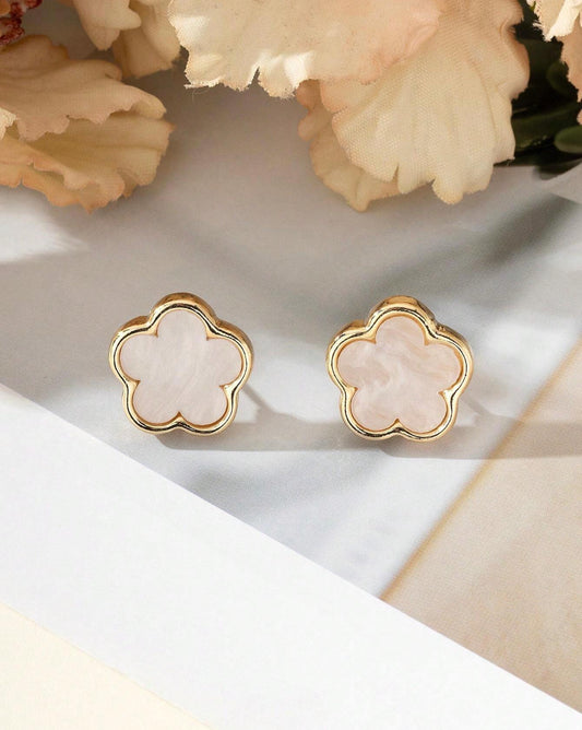 White Flower Earrings