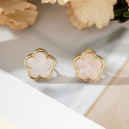 White Flower Earrings