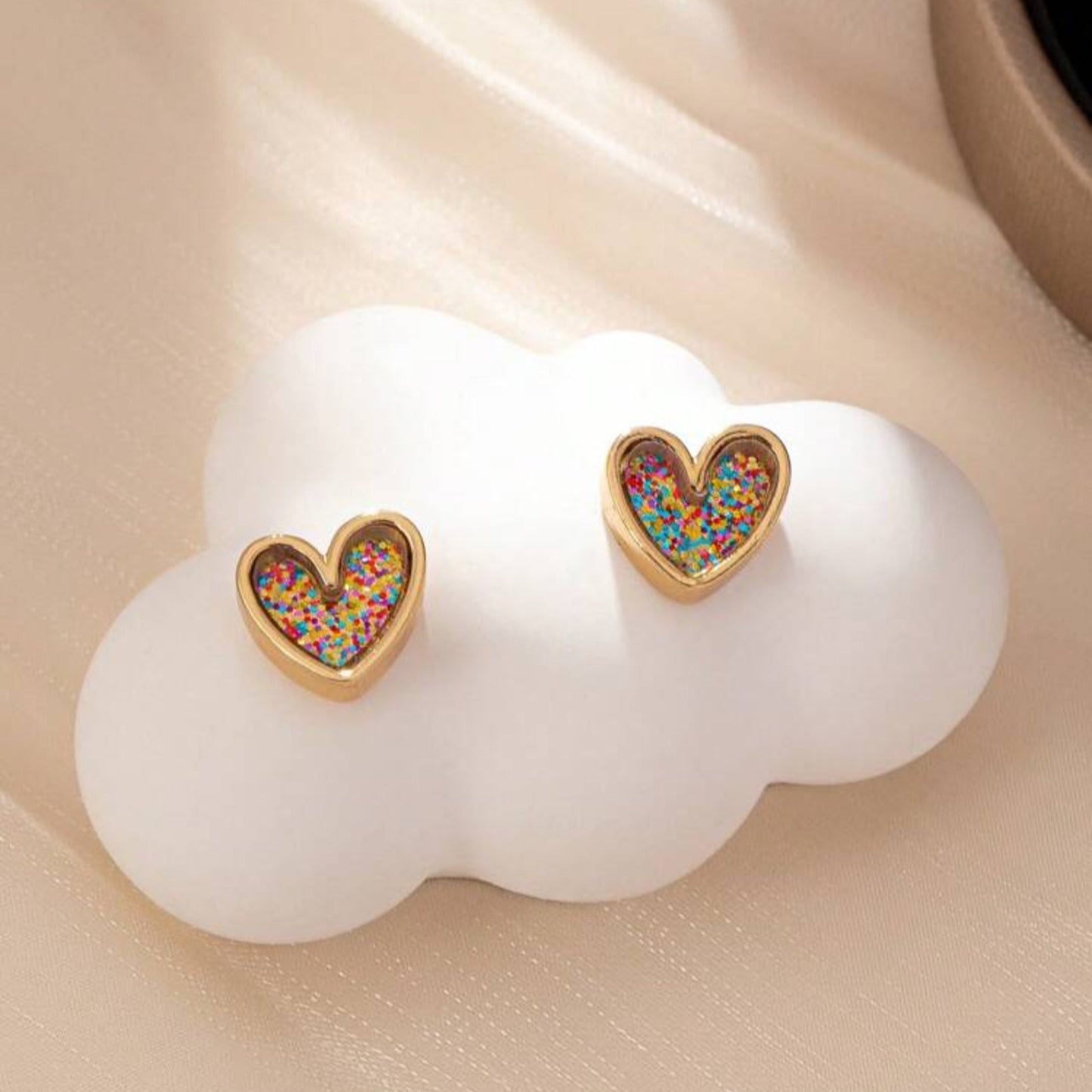 Confetti Glitter Heart Earrings