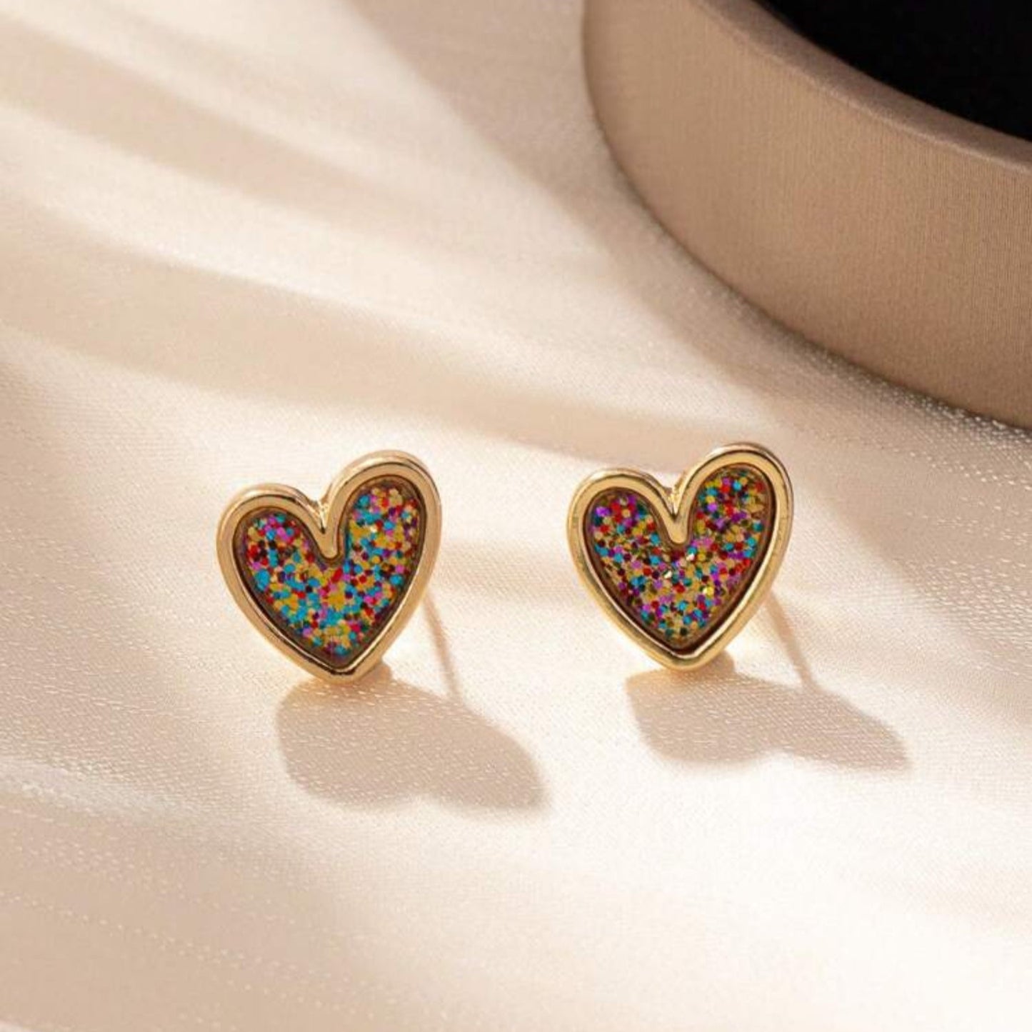 Confetti Glitter Heart Earrings