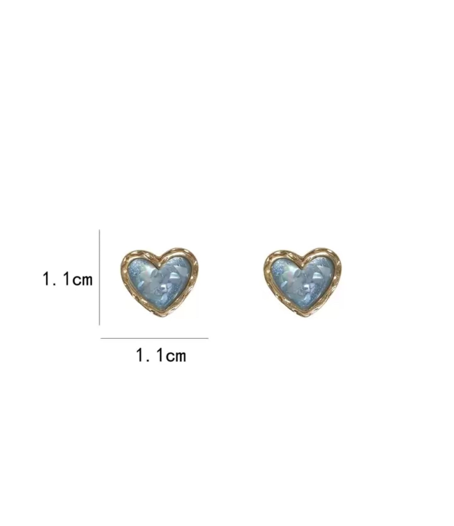Aqua Blue Heart Earrings