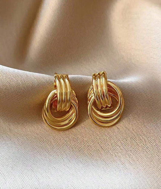 Gold Circle Knot Earrings