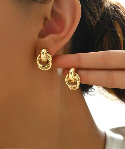 Gold Circle Knot Earrings