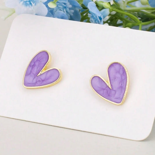 Purple Heart Earrings