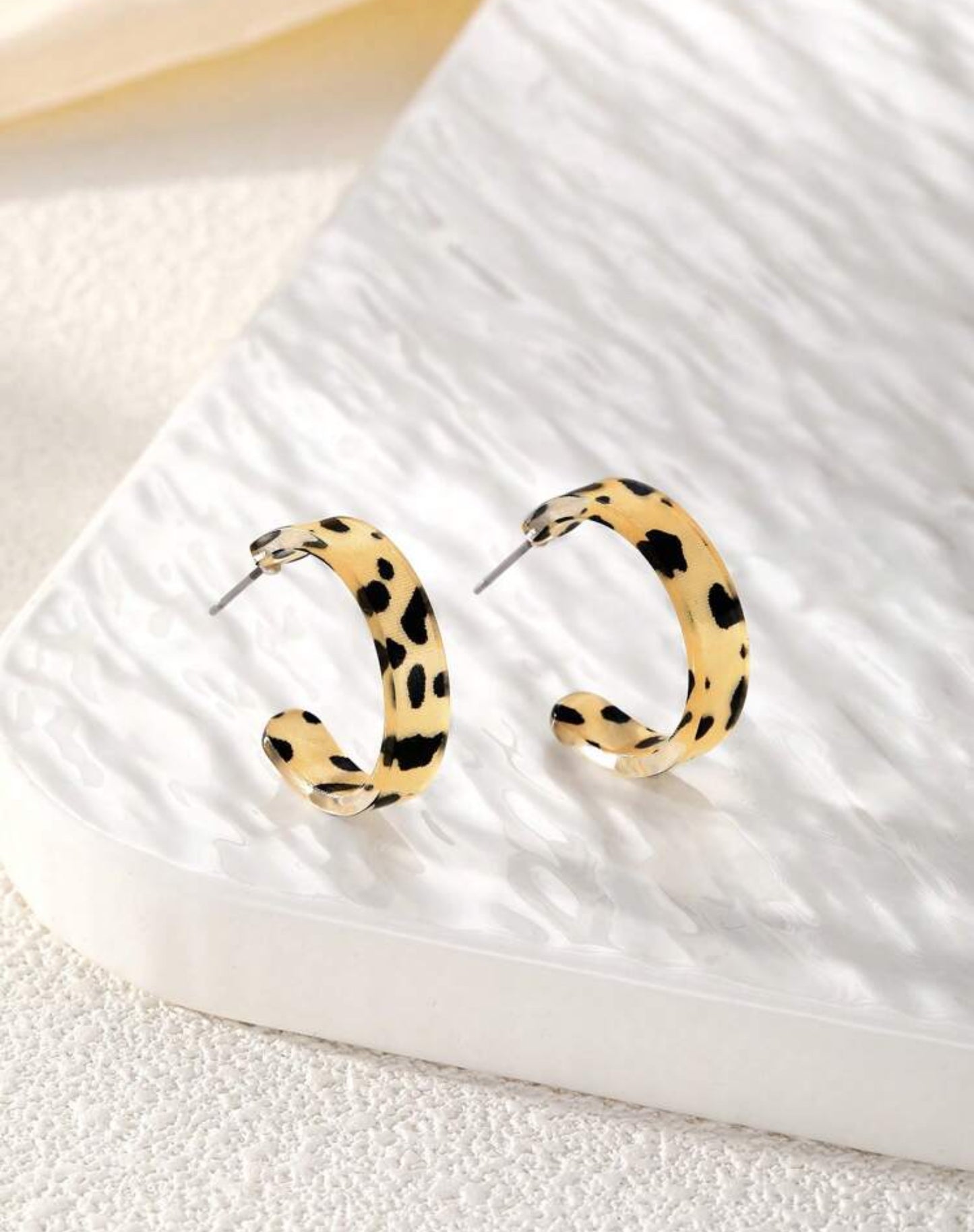 Leopard Print Bow and Hoop Earrings Bundle