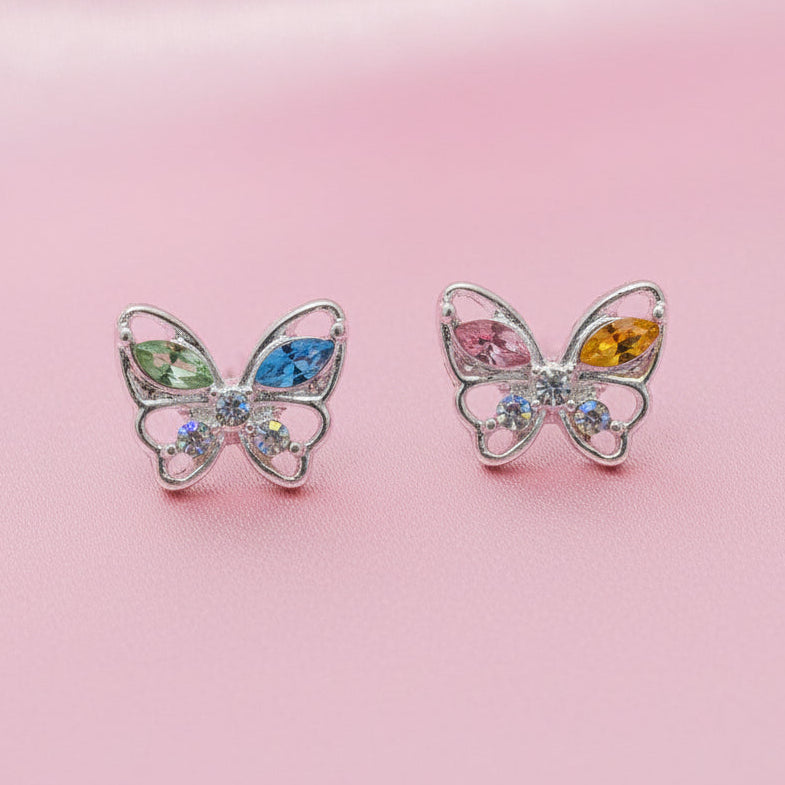 Pastel Crystal Butterfly Earrings