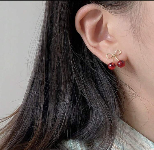 Cherry Bow Earrings