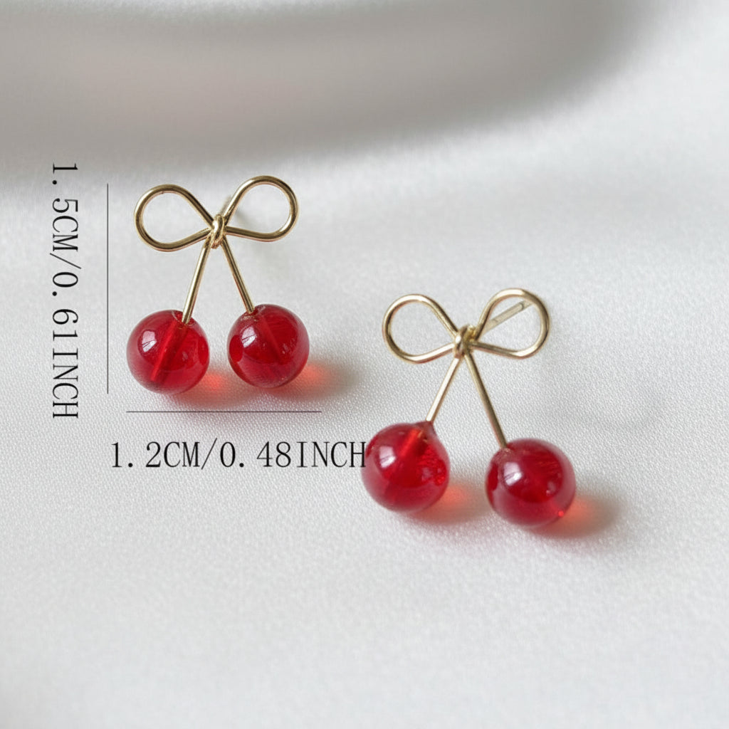 Cherry Bow Earrings