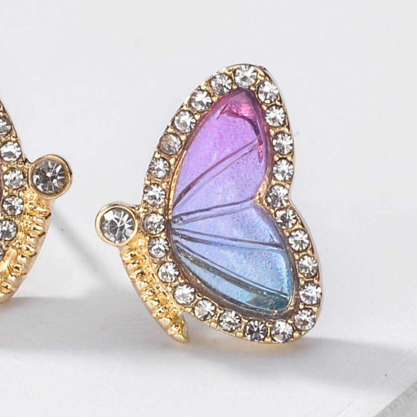 Blue Orchid Butterfly Earrings