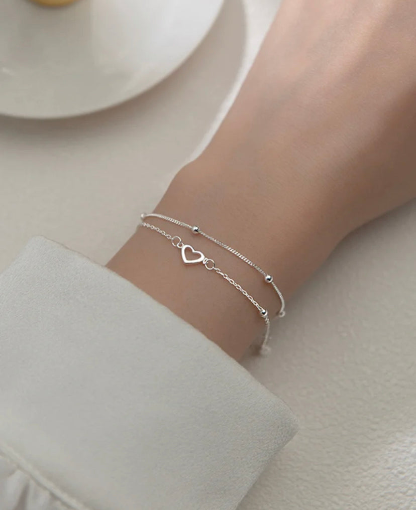 Layered Heart Bracelet