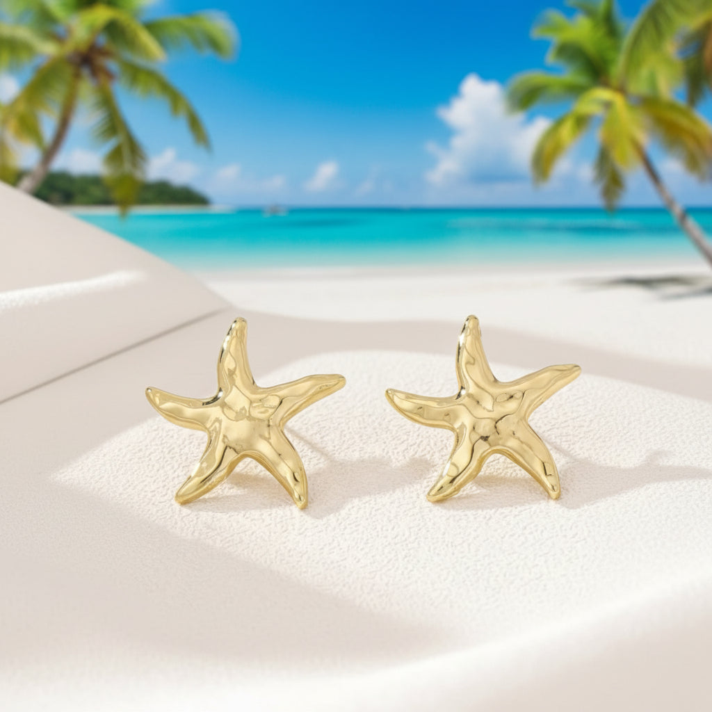 Gold Tide Starfish Earrings