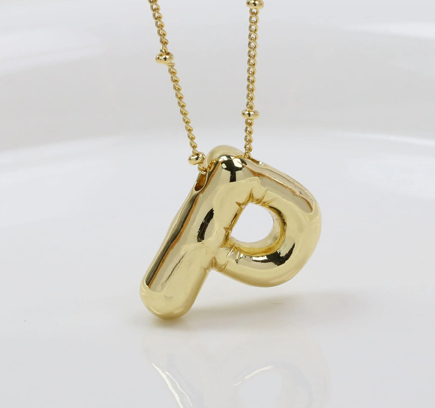 Initial Balloon Necklace - Gold