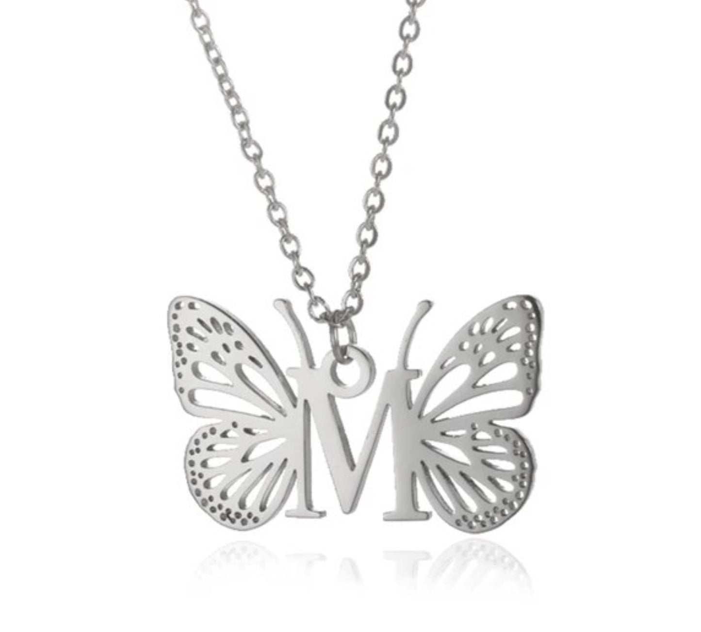 Initial Butterfly Necklace
