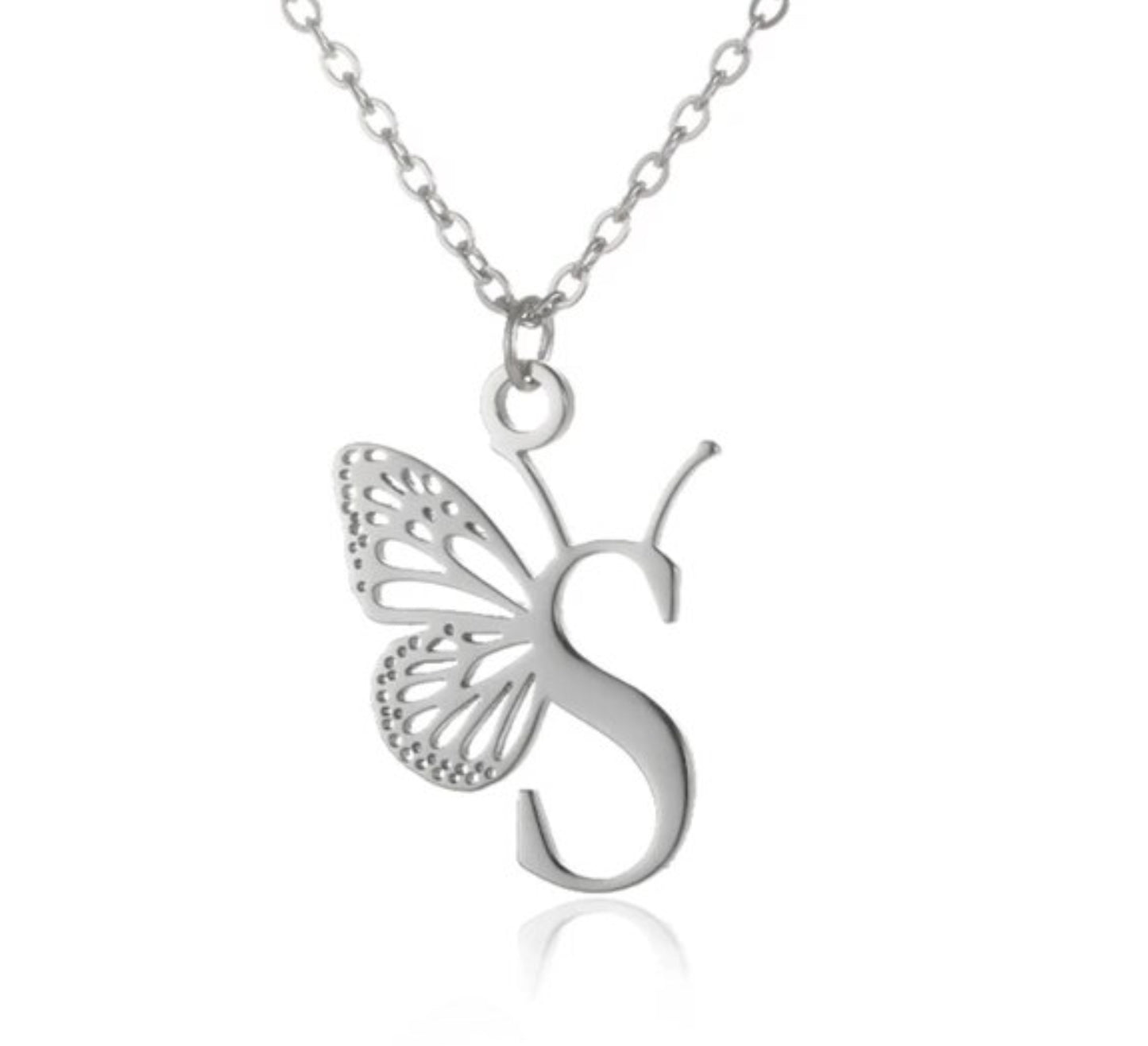 Initial Butterfly Necklace