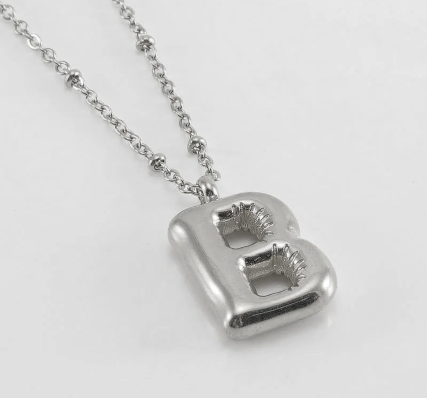 Initial Balloon Necklace - Silver