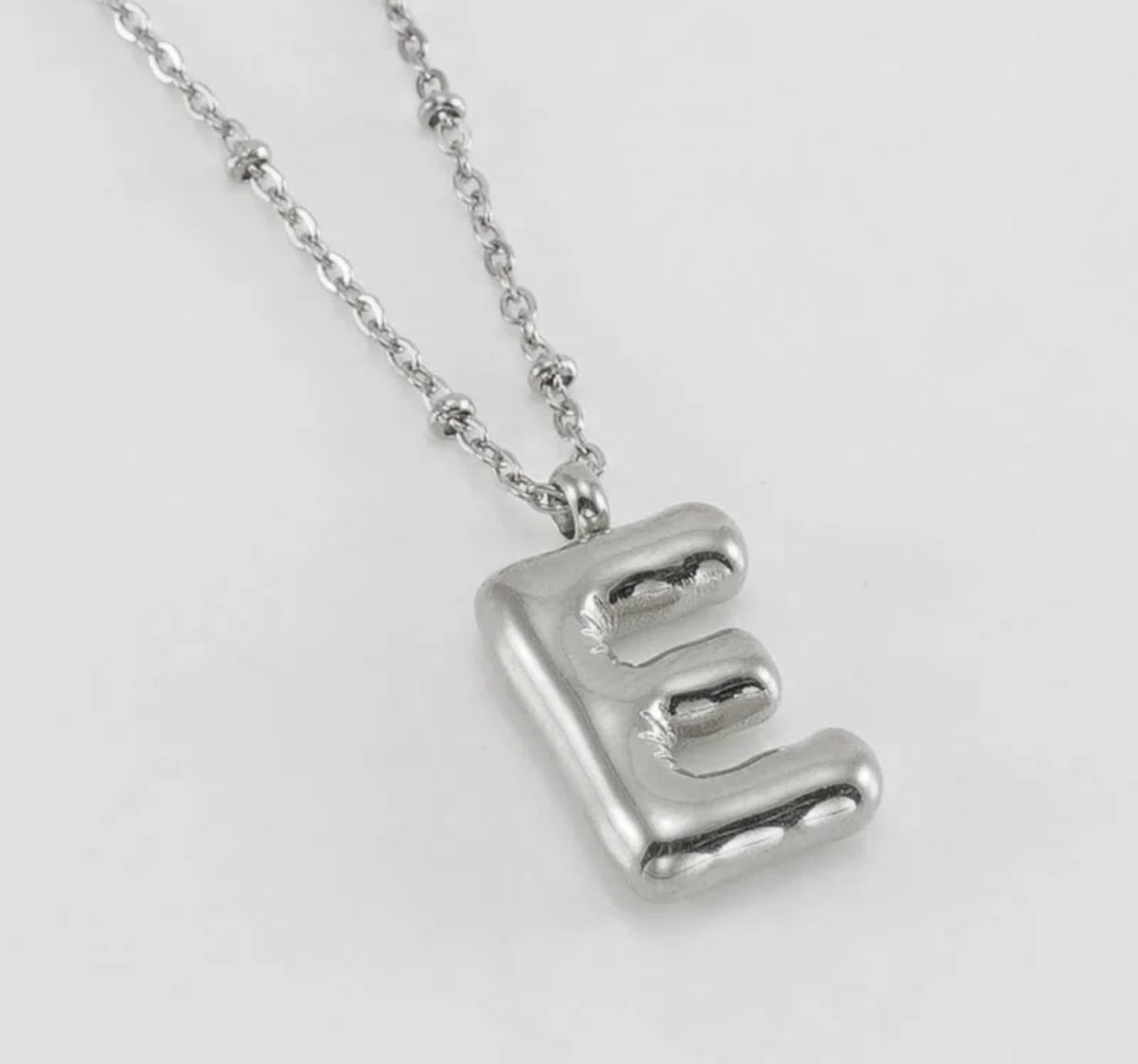 Initial Balloon Necklace - Silver