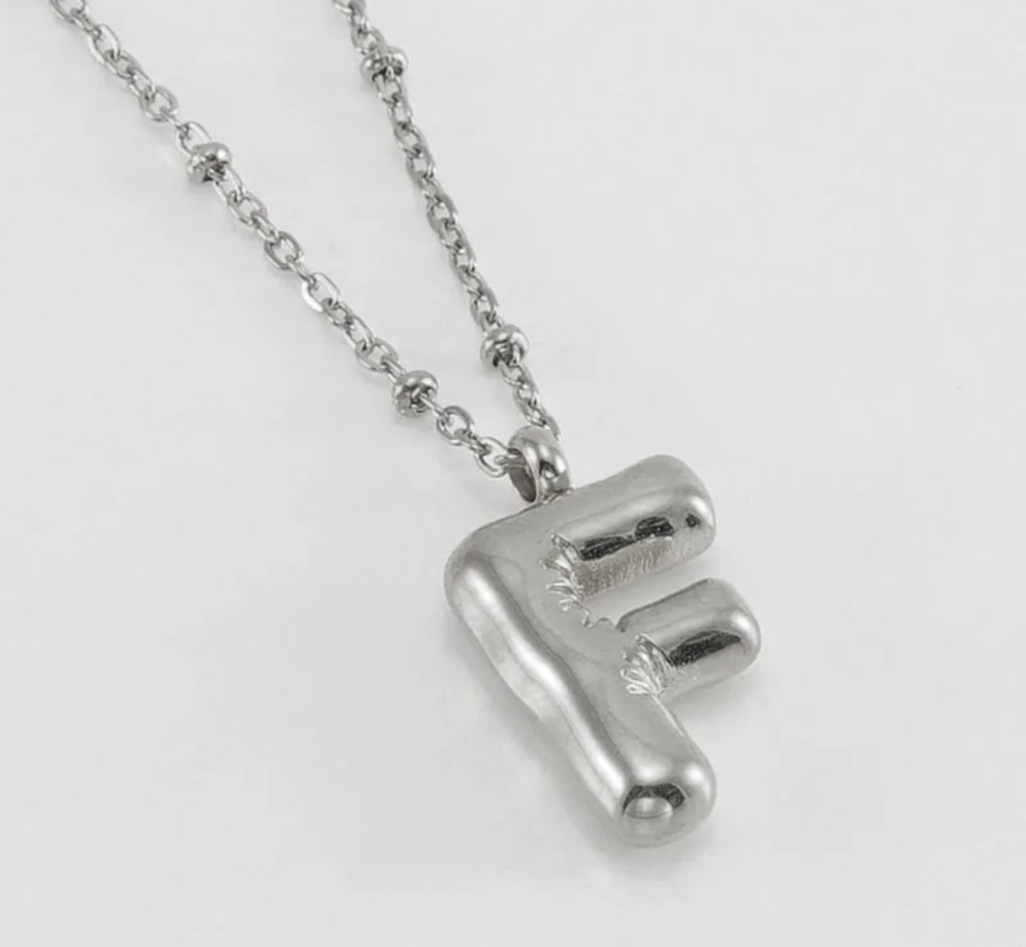 Initial Balloon Necklace - Silver