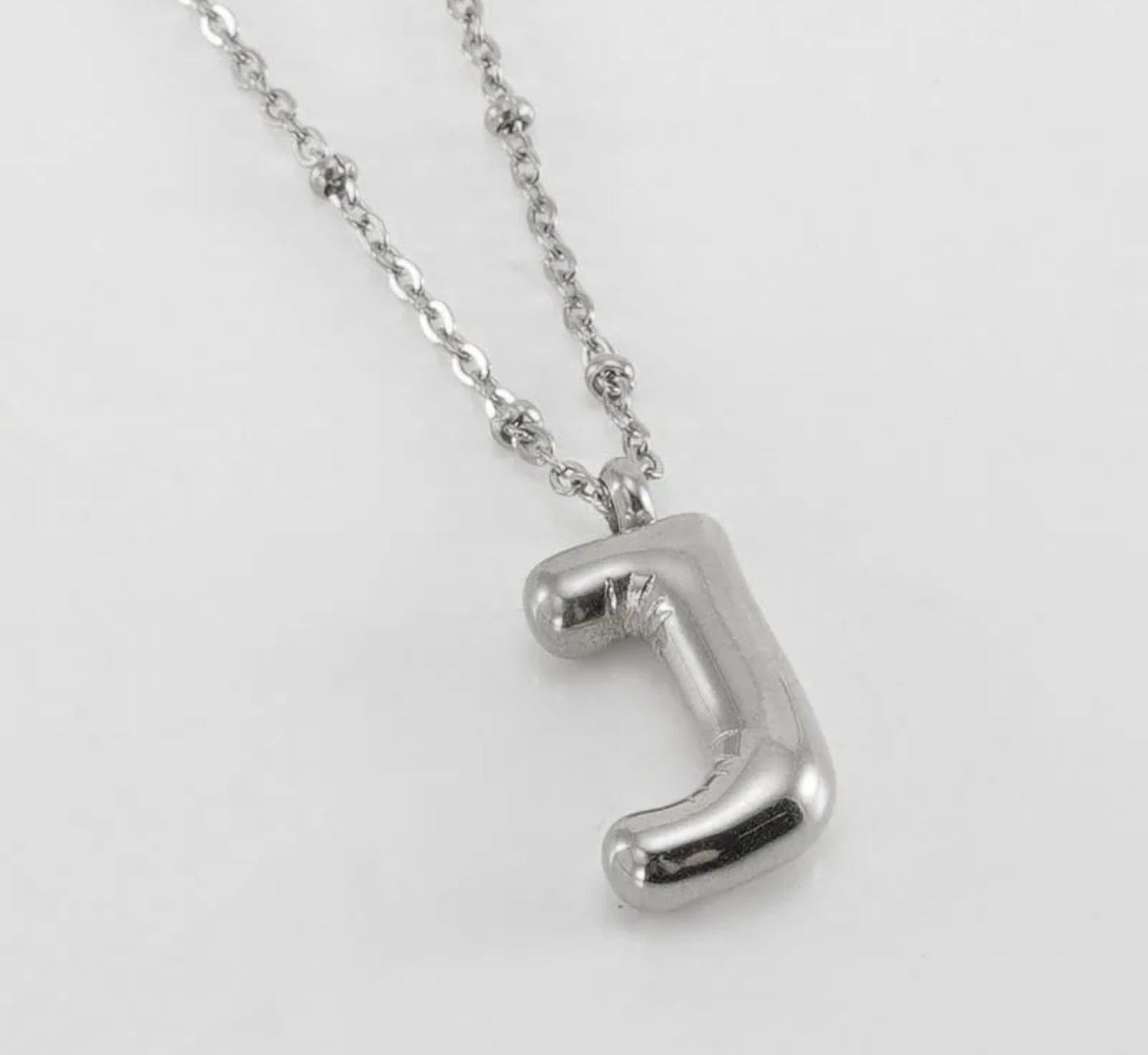 Initial Balloon Necklace - Silver