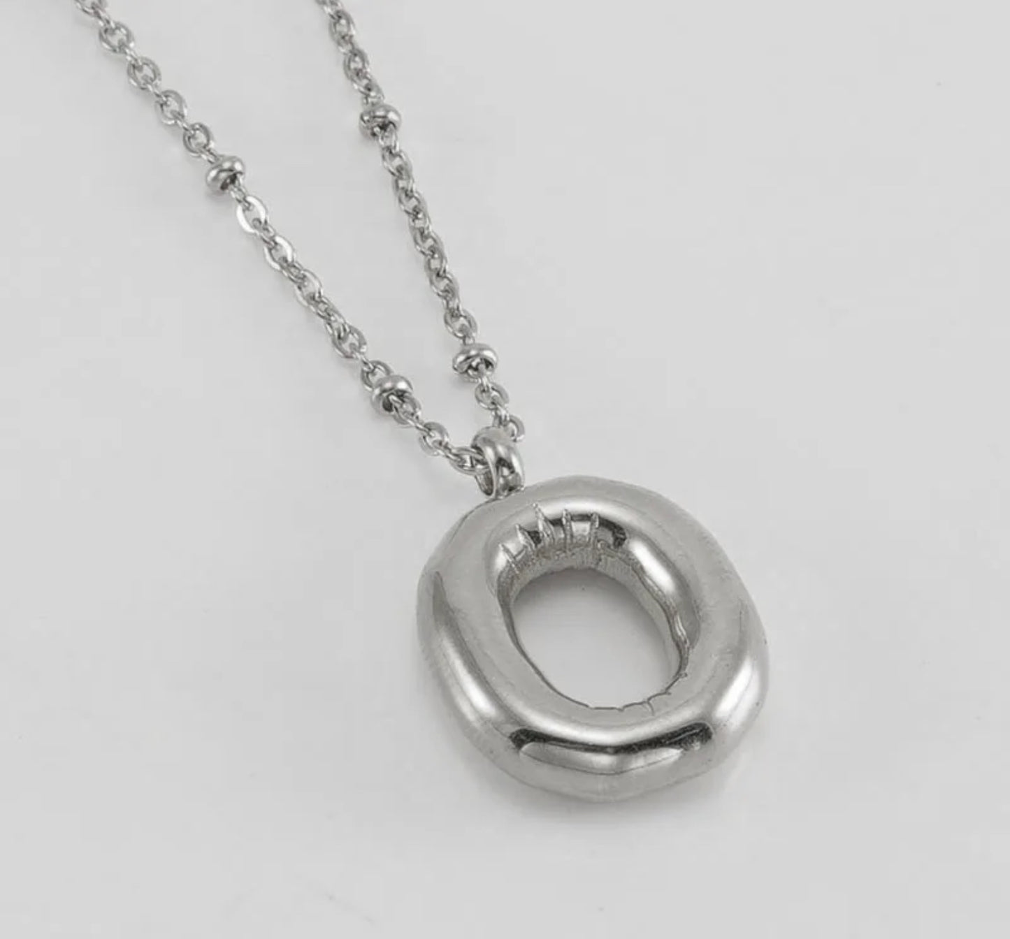 Initial Balloon Necklace - Silver