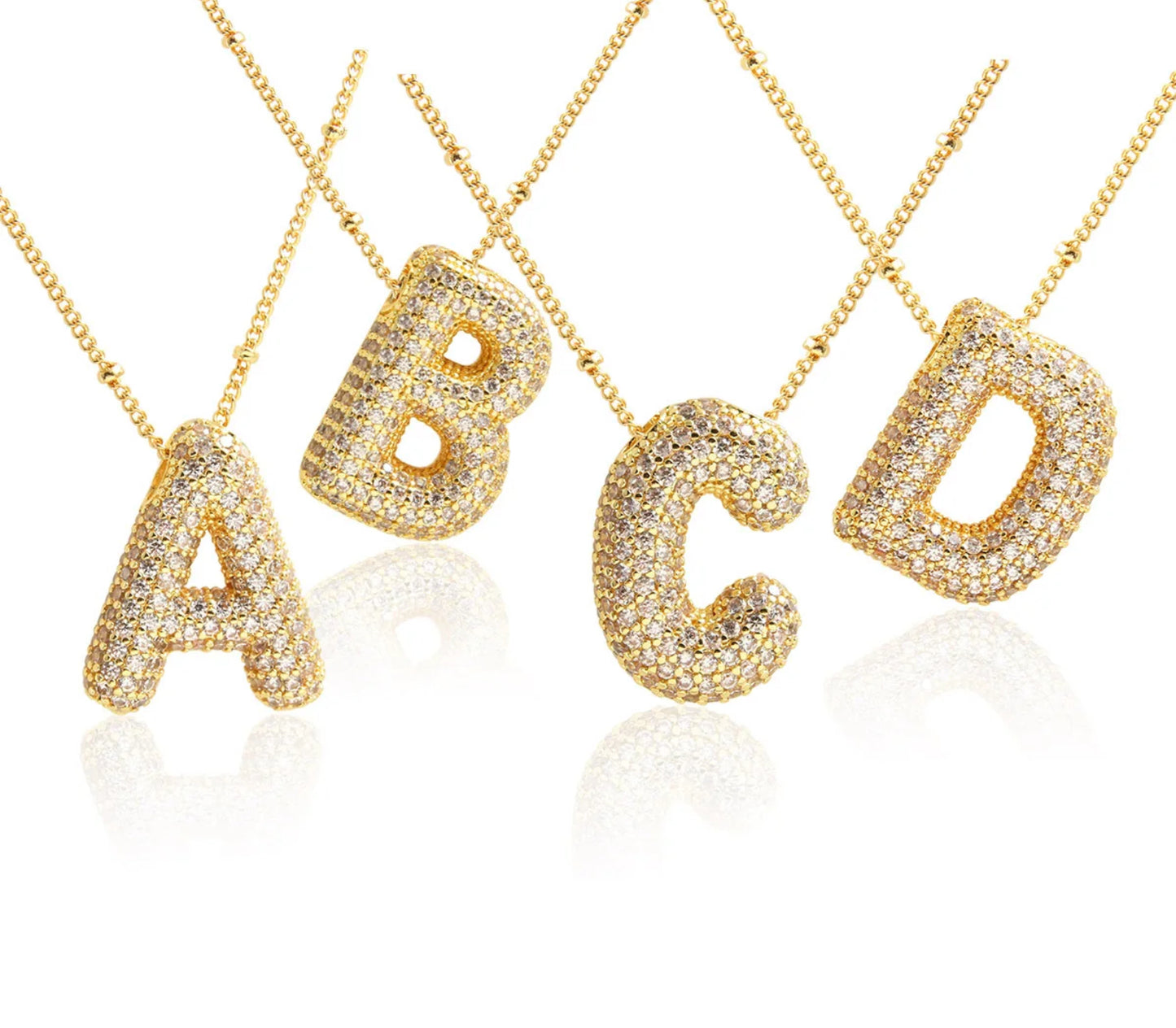 Initial Balloon Necklace - Zircon