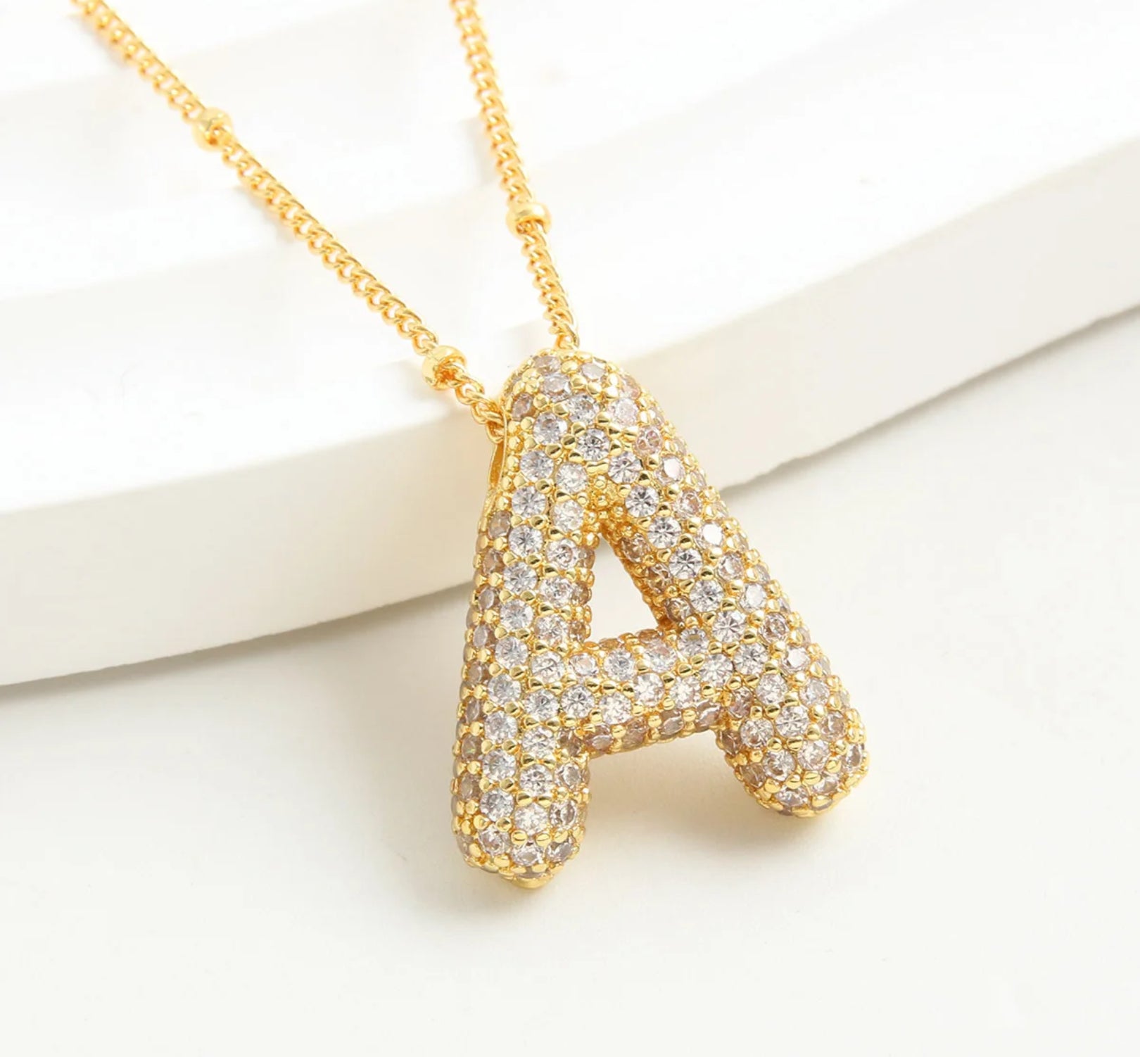 Initial Balloon Necklace - Letter A