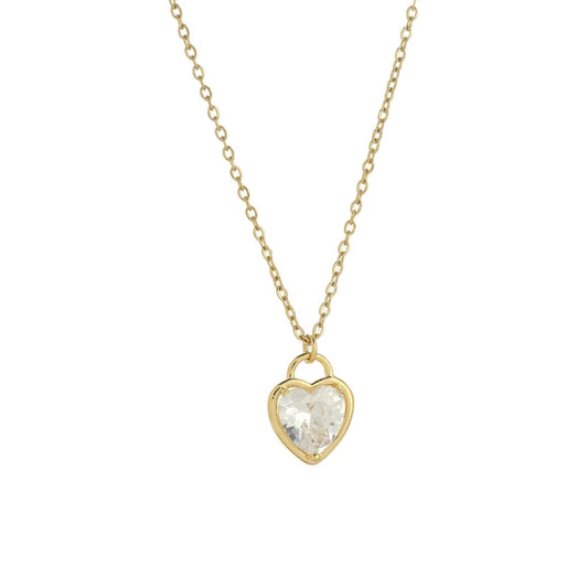 Zircon Heart Locket Necklace, main image.