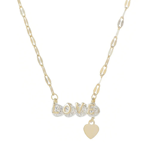 Zircon Love Heart Necklace main image on plain white background.