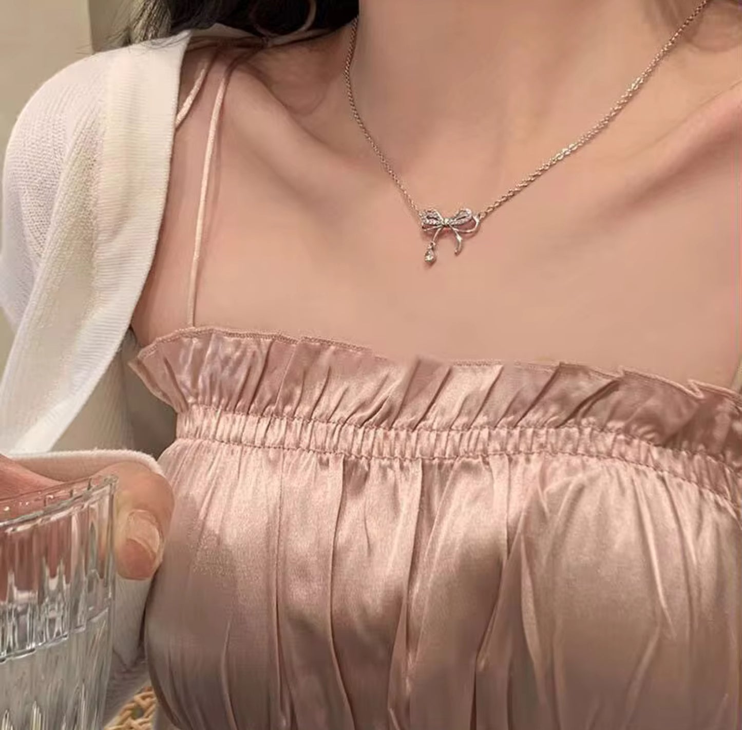 Zircon Bowknot Necklace