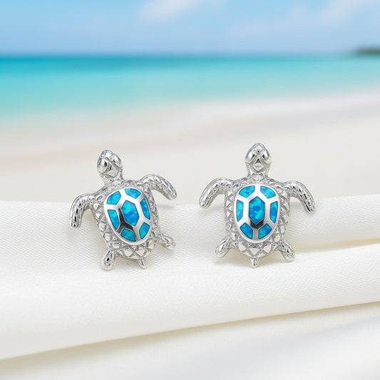 Ocean Blue Sea Turtle Earrings