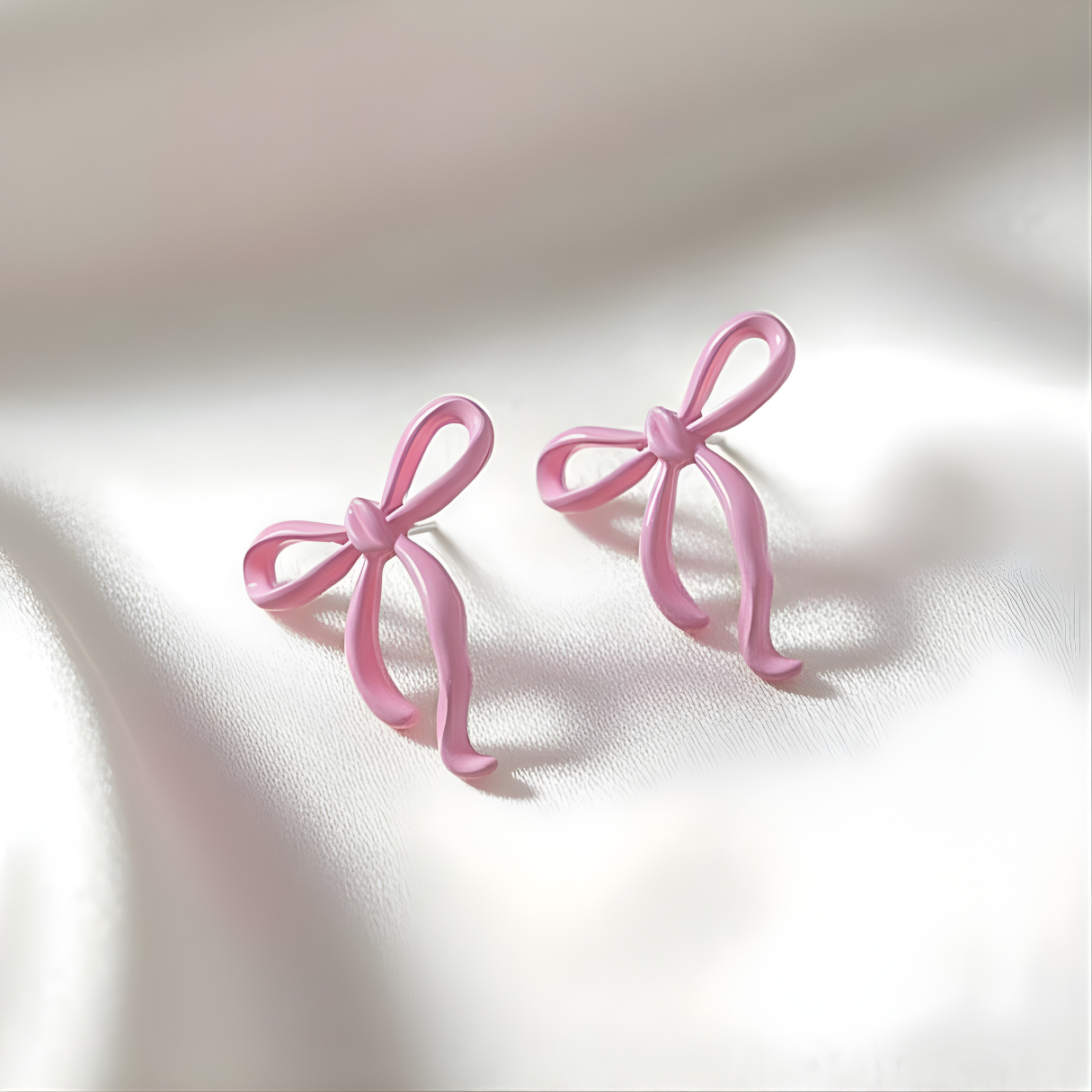 Pink Heart & Pink Bow Earrings Bundle